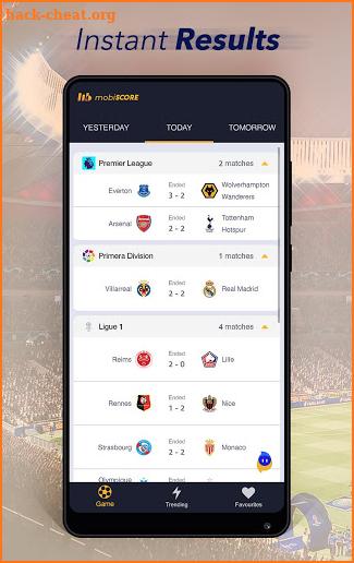 Live Scores, Goals Highlights Fixtures | mobiSCORE screenshot