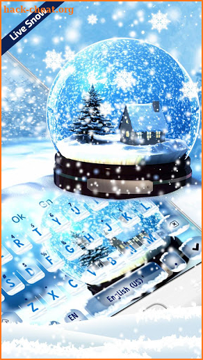 Live Snow Crystal Globe Keyboard Theme screenshot