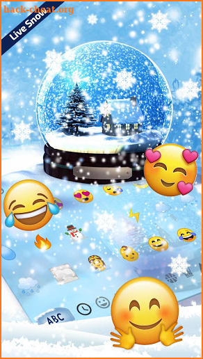 Live Snow Crystal Globe Keyboard Theme screenshot