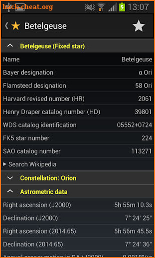 Live Star Chart (Planetarium) screenshot