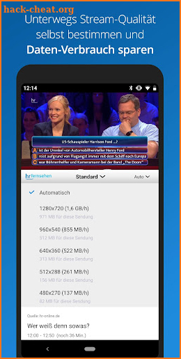 Live TV mit Daten-Spar-Modus für unterwegs screenshot