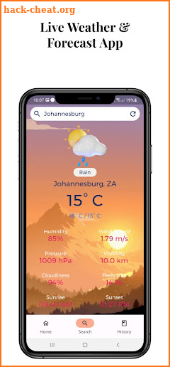 Live Weather & Forecast App screenshot