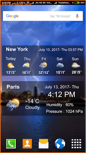 Live Weather in location screenshot