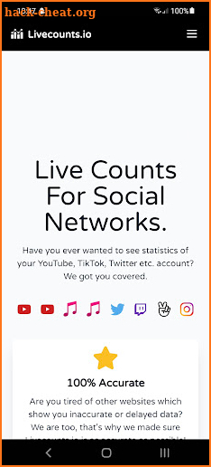 Livecounts.io - Live Counts For Social Networks screenshot