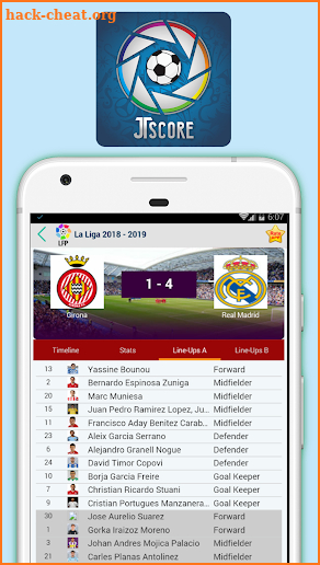 LiveScores Soccer - Laliga 2018 screenshot