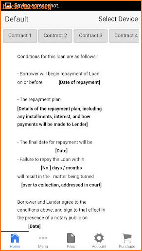 Loan Contract screenshot
