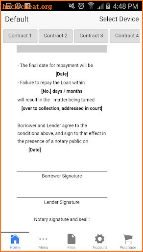 Loan Contract screenshot