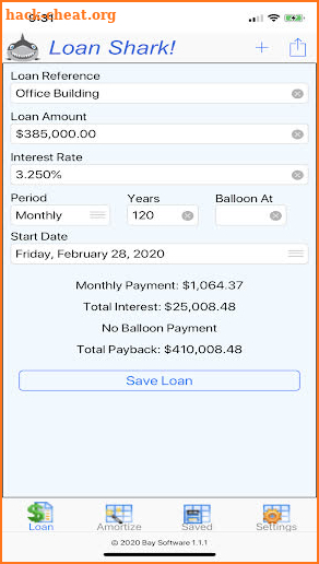 Loan Shark! Loan Calculator screenshot