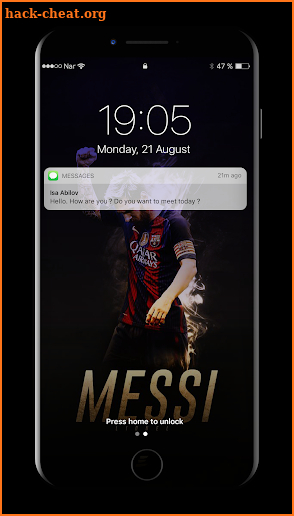 Lock screen for Messi Theme 2k18 screenshot