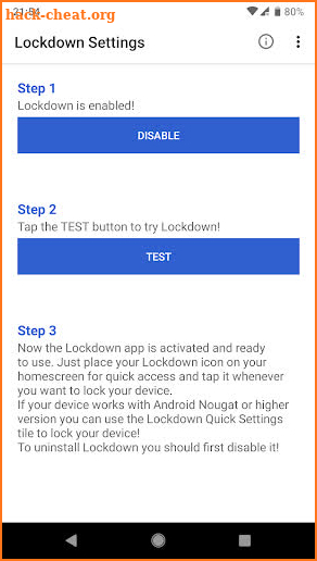 Lockdown - Protect your device with a click screenshot