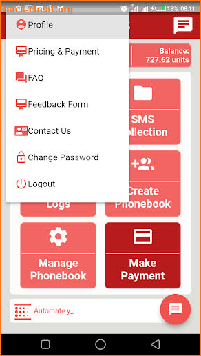 Loftysms Application screenshot