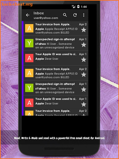 Login Yahoo Mail App screenshot