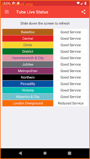 London Tube Service Status & Map screenshot