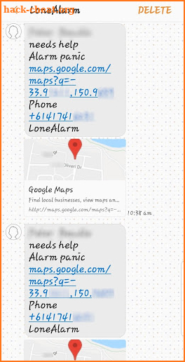 LoneAlarm Help Button screenshot