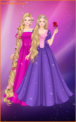 Long Golden Hair Princess Dress up game screenshot