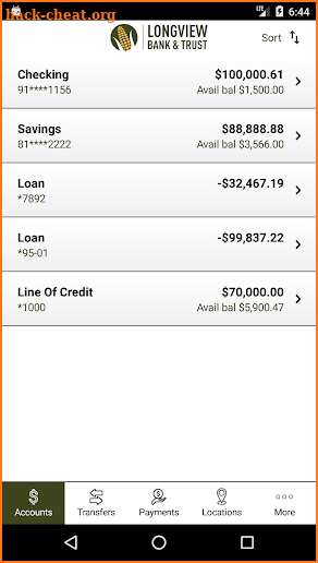 Longview Bank & Trust screenshot