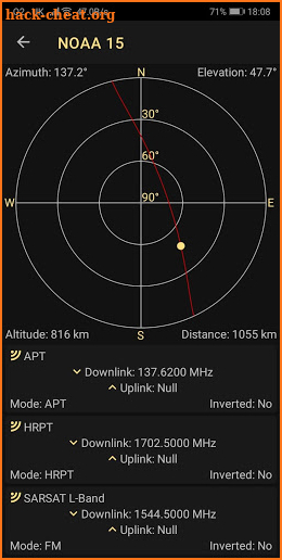 Look4Sat: Radio satellite tracker screenshot
