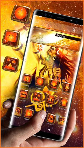 Lord Shiva Glossy Glass Tech Theme screenshot