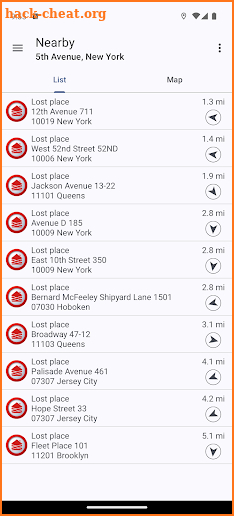 Lost places nearby screenshot