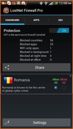 LostNet NoRoot Firewall Pro screenshot