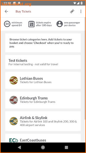 Lothian Buses M-Tickets screenshot