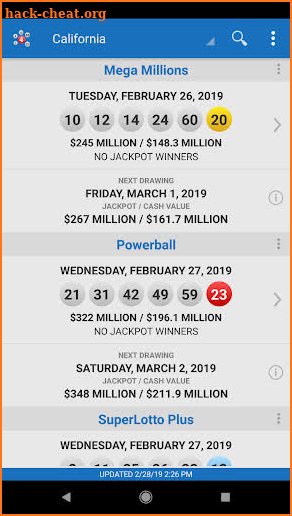 Lotto Results - Mega Millions Powerball Lottery US screenshot