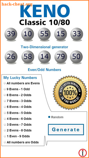 Lotto Winner for Keno Classic (10 from 80) screenshot