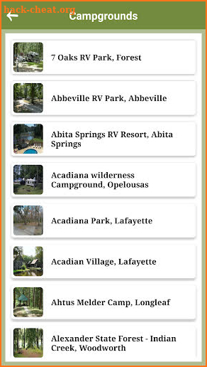 Louisiana Campgrounds screenshot
