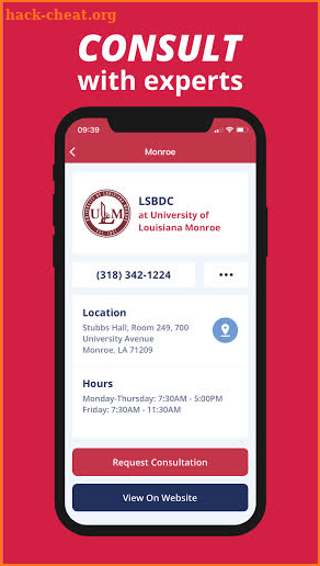Louisiana SBDC screenshot