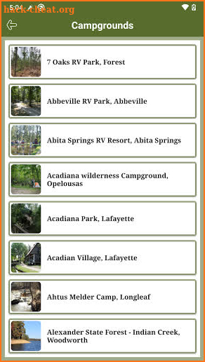 Louisiana State RV Parks & Cam screenshot