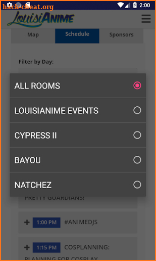 LouisiANIME Schedule screenshot