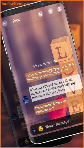 Love Color SMS theme screenshot