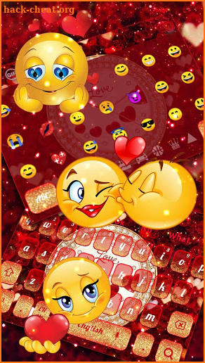 Love Diamond Glitter Clock Keyboard Theme screenshot