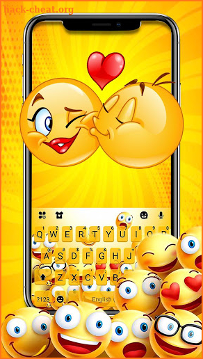 Love Emoji Party Keyboard Theme screenshot
