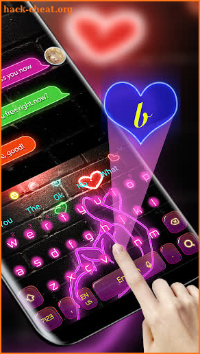 Love Gesture Neon Keyboard screenshot