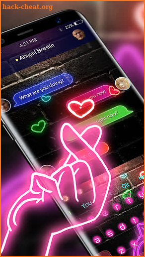 Love Gesture Neon Keyboard screenshot