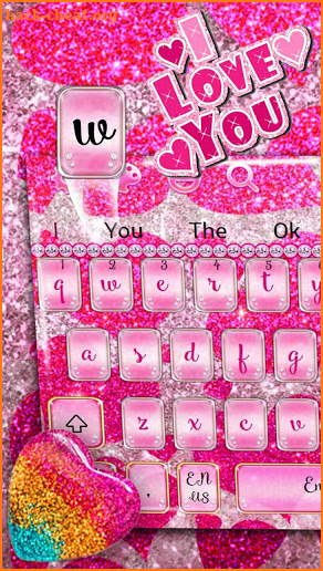 Love Glitter Heart Keyboard screenshot