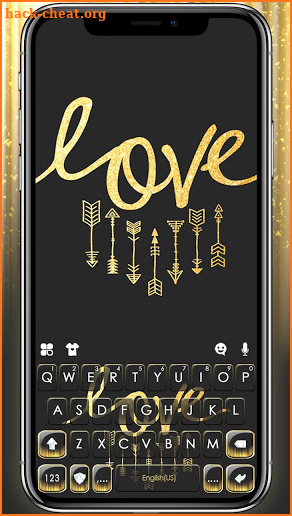 Love Golden Arrow Keyboard Theme screenshot