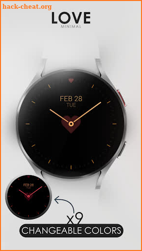 Love Heart minimal watch face screenshot