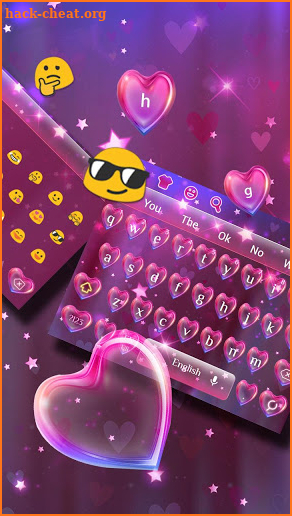 Love Heart Neon Keyboard screenshot