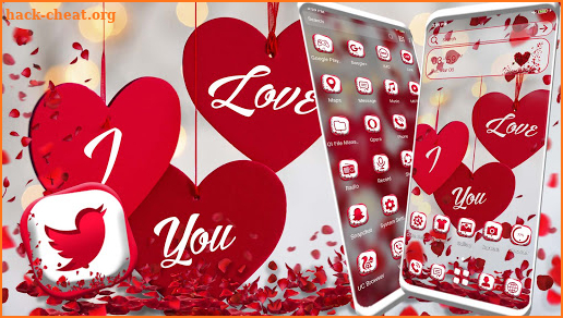 Love Heart Red Theme screenshot