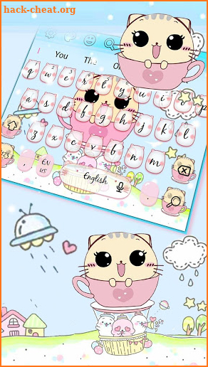 Love Kitty Cup Cat Keyboard Theme screenshot
