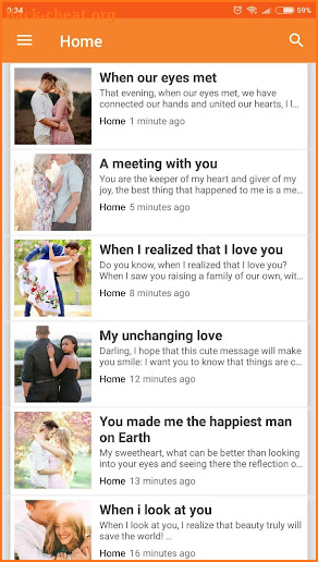 Love Messages: Romantic SMS Collection screenshot