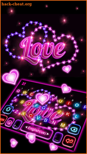 Love Neon Lights Keyboard Background screenshot