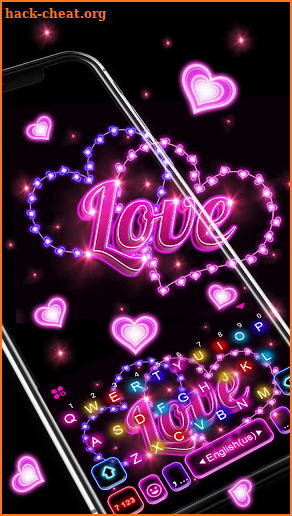 Love Neon Lights Keyboard Background screenshot