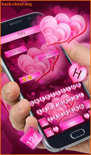 Love Pink Heart Keyboard Theme screenshot