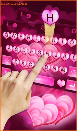 Love Pink Heart Keyboard Theme screenshot