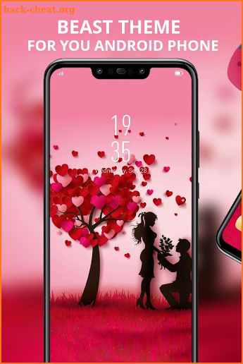 love pink romantic tree pink theme Y21L screenshot