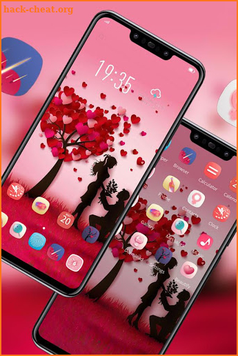 love pink romantic tree pink theme Y21L screenshot