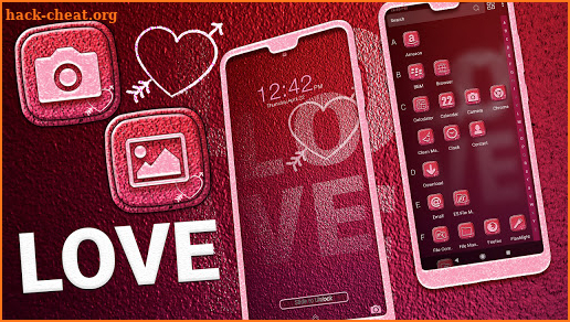 Love Red Launcher Theme screenshot